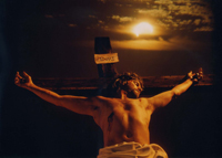 Photo of Steve Hall as Jesus, used in a book